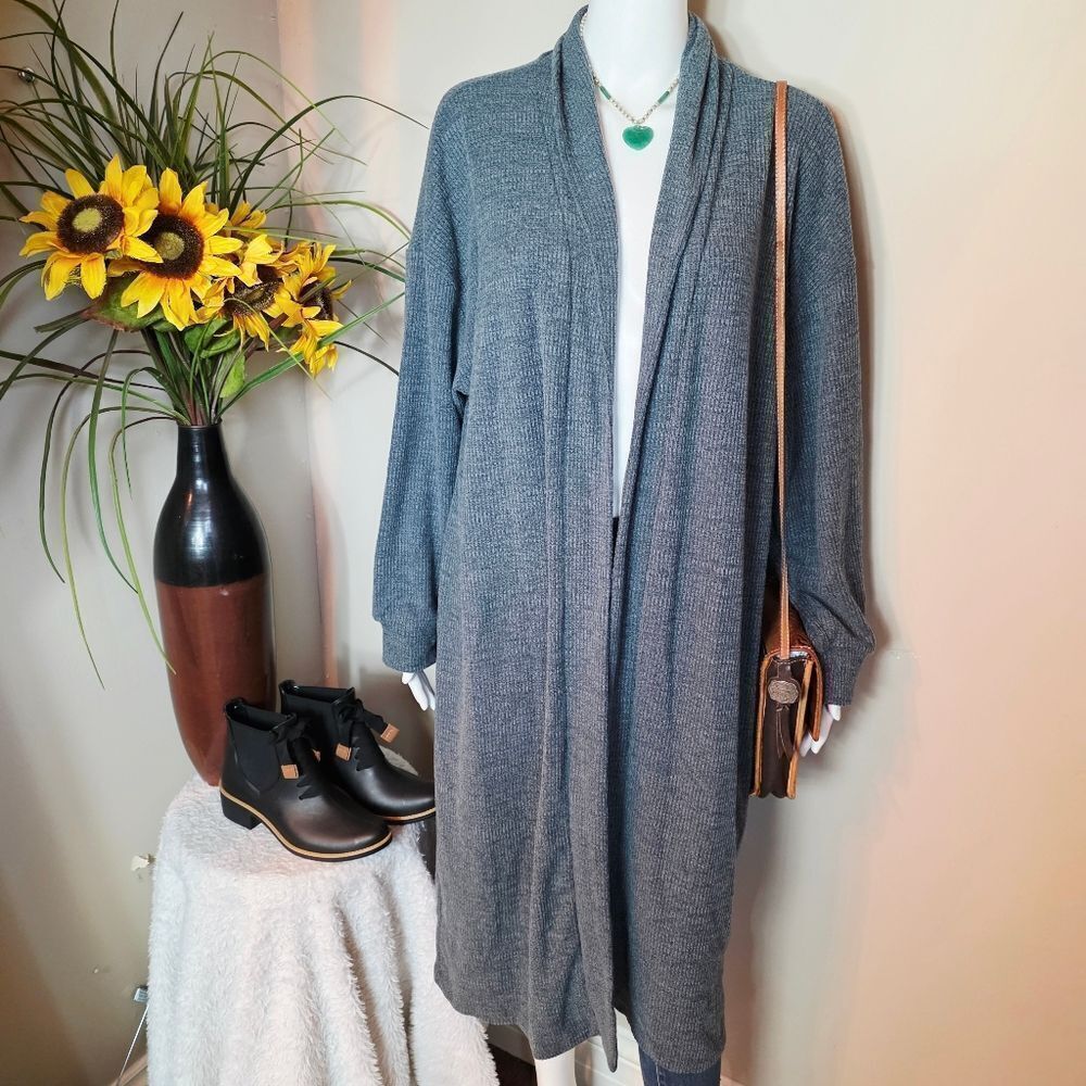 Only Old Navy Gray Long Duster Cardigan